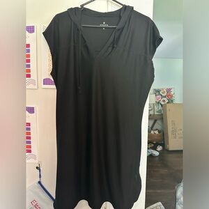 Athleta Black Short Sleeve Hooded Cover Up Dress size XL